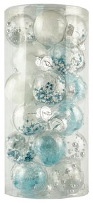 DECOLED Súprava ozdôb, d. 6 cm, tyrkysová