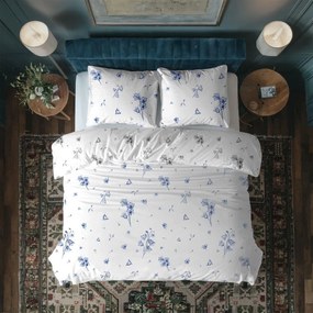 Bavlněné povlečení Primavera 001 160x200 cm + 2x 70x80 cm bílé/šedé