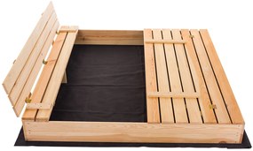 Drevené pieskovisko s lavičkami 150 cm