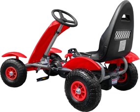 Ramiz Závodná XL motokára pre deti 3+ Červená + Nafukovacie kolesá + Nastaviteľné sedadlo + Voľnobeh