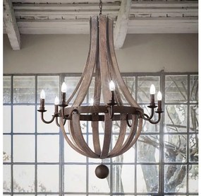 Ideal Lux - Luster na reťazi MILLENNIUM 8xE14/40W/230V pr. 92 cm breza/hnedá