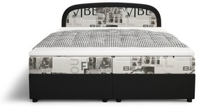 Manželská posteľ Boxspring 160 cm Brick (tmavohnedá + vzor vlny) (s matracom a úložným priestorom). Vlastná spoľahlivá doprava až k Vám domov. 1046407