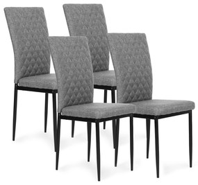 ModernHome Sada 4 ks šedých stoličiek do jedálne a obývačky