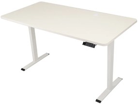 Výškovo nastaviteľný elektrický stôl BestBerg BBAT-16WW / rozmer 160x80 cm / výška 85-130 cm / biely