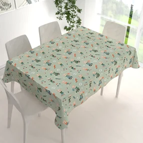 Biante Detský bavlnený obdĺžnikový obrus Sandra SA-468 Medvedíkovia na motorkách na zelenom 140x180 cm