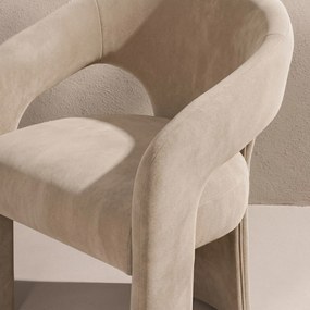 Designové čalouněné jídelní křeslo Nuria světle hnědé