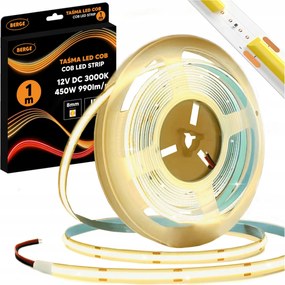 BERGE LED pásik COB Neon 12V - 480D - 9W/m - IP20 - 1m - 990lm - teplá farba