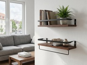 Nástenné police VIREON hnedé, sada 2ks