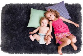 Plyšový detský koberec MAX TMAVO ŠEDÝ