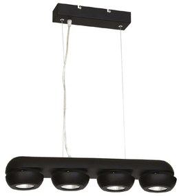 LED Luster na lanku FLARE 4xLED/10W/230V čierna