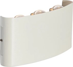 Vonkajšia nástenná lampa biela vrátane LED 6-svetlo IP54 - Silly