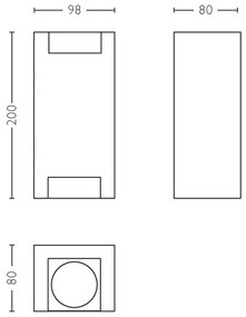 Philips 17339/48/PN - Vonkajšie nástenné svietidlo MYGARDEN TROWEL 2xGU10/5W IP44