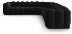 Antracitová zamatová modulárna rohová pohovka Lupine – Micadoni