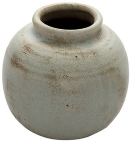 Keramická sivá antik váza s patinou Orabel - Ø8*8 cm