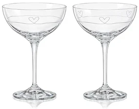 Crystalex Diamond Heart 210 ml, 2 ks