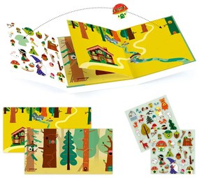 Set knihy s premiestniteľnými samolepkami Djeco Forest Sticker Story