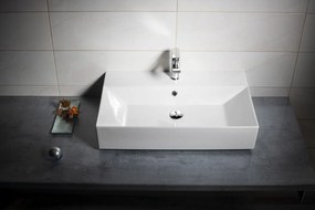 Aqualine Aqualine, Keramické umývadlo na dosku 70x42cm, biela, 10SF50070