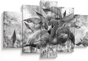 Obraz - Plameniaky graffiti (150x105 cm)