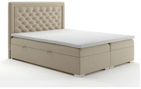 Manželská posteľ Boxspring 160 cm Gllamy (béžová) (s úložným priestorom). Akcia -20%. Vlastná spoľahlivá doprava až k Vám domov. 1020294