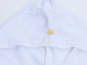 Rýchloschnúci froté turban na vlasy biely, 100% bavlna