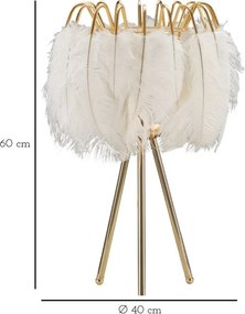 Stolová lampa Feather Stand 60 cm bielo-zlatá