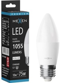 Mexen Nova, LED žiarovka E27, C37, 10W, Neutrálna - 4000K, 1055 lm - L102-E27-1040-01