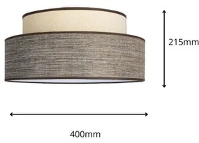 Stropné svietidlo GRACE 1xE27/60W/230V pr. 40 cm krémová/hnedá