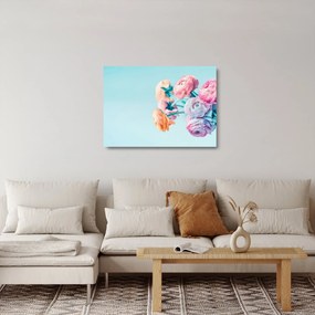 Sklenený obraz - Kvety vo váze (70x50 cm)