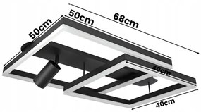 LED stropné svietidlo LED/38W/230V + 1xGU10/30W čierne