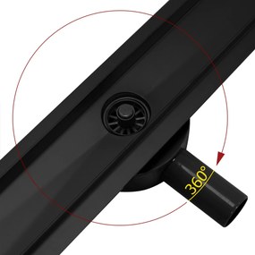 Rea Neo Pro, 50cm lineárny odtokový žľab 2v1 s 360stupňovým sifónom, čierna, REA-G0999