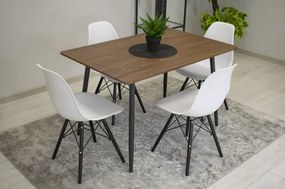 Set troch jedálenských stoličiek OSAKA biele (čierne nohy) 3ks