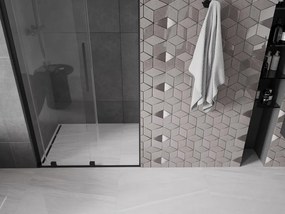 Mexen Velar L, posuvné sprchové dvere do otvoru 90 cm, 8mm číre sklo, čierna matná, 871-090-003-01-70