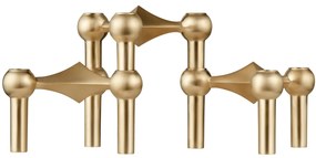 Stoff Nagel Designový svícen STOFF Nagel Brushed Brass – set 3 ks