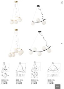 Redo 01-2719 - Luster na lanku VOLLEY 5xE14/28W/230V zlatá