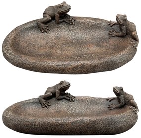 Napájadlo pre vtáky Frogs, 7,8x23,5 cm, magnézium, hnedá