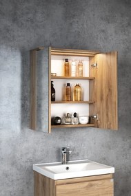 Aqualine Aqualine, KAWA STRIP Galérka s LED osvetlením 60x70x22cm, dub emporio, WGL36S