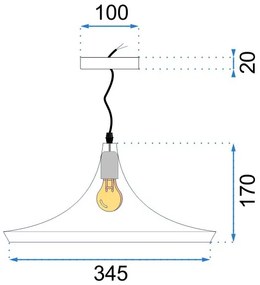 Toolight Toolight, závesné stropné svietidlo Costa C, 1xE27, APP081-1CP, čierna matná, KPL-00986