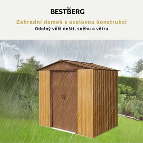 Záhradný domček BestBerg ZDB-9D / 9 m² / 279 x 324 x 211 cm / dekor červené drevo / hnedá