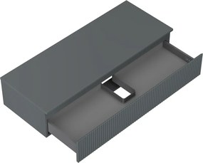 Mexen Rivel, kúpeľňová skrinka 120 cm s hornou časťou, 1 zásuvka, drážkovaná, grafit matná - 91A20-12023-1-BFC66