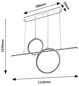 Rabalux 6970 - LED Luster na lanku WILLOW LED/48W/230V