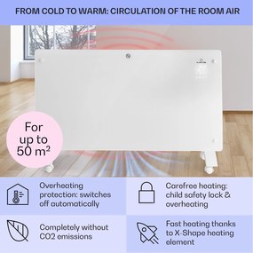 Klarstein Bansin Crystal Smart, konvektor, 2500 W, 5 - 50 °C, ovládanie cez aplikáciu