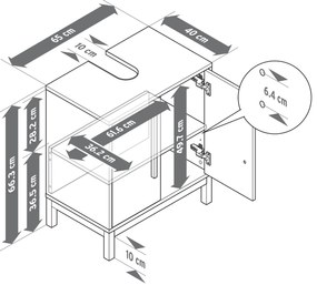 Skrinka pod umývadlo »Eklund«, antracitová