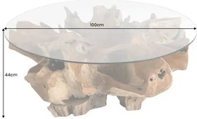 Konferenčný stôl Root 44120 Ø100cm Drevo Teak  - Komfort-nábytok