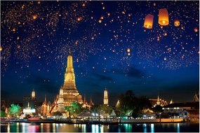 Obraz - Lampióny šťastia, Bangkok (90x60 cm)