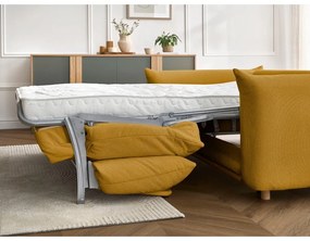 Žltá rozkladacia pohovka 214 cm Ernest – Bobochic Paris