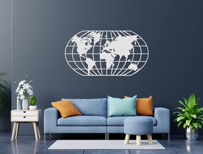 drevko Nástenná mapa sveta Rozmer obrazu: 35 x 65 cm, Farba dekorácie: Čierna