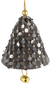 VIANOČNÁ DEKORÁCIA BELL SADA 12KS 8X12 CM STRIEBORNÁ