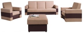 Sedacia súprava 3+1+1 s taburetom Deco, Dostupné poťahy: Soft 066 + Lux 02