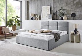 Posteľ Domango 180x200 cm, svetlo šedá látka