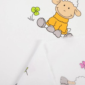 Biante Detský bavlnený záves Sandra SA-728 Veselé ovečky na bielom 150x240 cm